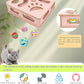 Interactive Wooden Cat Puzzle Toy Box Indoor Hunting Play Toy to Stimulate Your Cat’s Energy and Instincts (Pink)