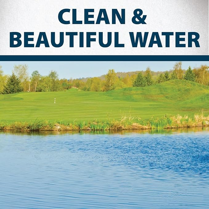 Airmax Pond Dye Plus, Nature's Blue Colorant & Natural Beneficial Bacteria, Large Pond & Lake Water Clarifier & Color Treatment, Shade Plants & Algae from Sunlight, Fish & Livestock Safe, 4 Gallons