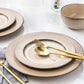 GBHOME Ceramic Dinnerware Sets, 18 Piece Embossed Elegant Stoneware Plates and Bowls Sets, Housewarming Wedding Gift | Dishwasher & Microwave Safe | Dishes Set Service for 8