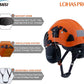 LOHASPRO Arborist Forestry Helmet Safety Hard Hat with Visor and Ear Muffs for Tree Service Logging Cutting Wood Chainsaw Helmet Garden Work Mowing(P91 Orange+Smoked Visor+Earmuff)