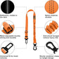 Plutus Pet Dog Seat Belt for Car, Adjustable Dog Car Harness with Carabiner Clip, Reflective Safety Dog Seatbelt Leash with Elastic Bungee, Orange