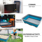 Fhiny Open Cat Litter Box, Kitten Potty Pan Semi-Enclosed Foldable Waterproof Travel Toilet Low Entrance for Indoor Cats Small Pet Kitty Rabbit Supplies Easy to Clean and Assemble