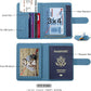 Melsbrinna Unisex-Adults RFID Blocking Travel Passport Cover/Case, Cute Passport Wallet with 10 Compartments, Black Blue
