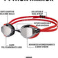 ARENA Unisex Python Racing Swim Goggles for Men and Women Anti-Fog No Leak Max Comfort Dual Strap, Mirror/Non-Mirror Lens