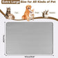Cat Food Mat, 40" x 28" Extra Large Silicone Pet Feeding Mat with Raised Edge Pet Placemat for Food and Water Bowl Non-Slip, Easy to Clean, Floor Protection (Grey)