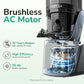 Canoly C16 Cold Press Juicer, 6" Extra Wide Feed Chute, 3-IN-1 Strainers (Juice & Sorbet & Nut Milk), Powerful AC Brushless Motor, Self Precut System, Juicer Machines with BPA-Free (Space Gray)