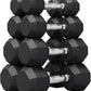 Rubber Coated Hex Dumbbell Weight Set, Multiple Sizes Exercise & Fitness Dumbbells,100LB Set,110LB Set,200LB,350LB,450LB,550LB, 35-50Lbs Pairs for Muscle Toning, Strength Building & Full Body Workout