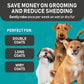 Maxpower Planet Pet Grooming Brush and 2X Grooming Gloves Combo - Double Sided Dematting, Deshedding Undercoat Rake for Dogs and Cats - Reduce Shedding Easily - Blue