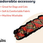 Huxley & Kent Ruff Pet Scrunchy | Shiny Christmas Plaid (Medium) | Festive Christmas/Holiday Neckwear for Dogs/Cats | Fun Stretchable Costume Accessory | Soft Collar with Bells