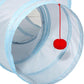 Tempcore 3-Way Collapsible Cat Tube Toys, Indoor Cat Tunnels with Peek Hole Toy Ball, Light Grey