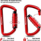 FresKaro 3inch 12kN-2698lbs Auto Locking Carabiner Clips, Solid D Shape, Heavy Duty 7075 Aluminum, Lightweight 1.09oz, Rust Proof, for Hammock, Hiking, Dog Leash, Keychain etc., Multi-Colors