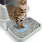 Litter Box Step, Cat Step/Ramp/Catcher with Filter Function, Easy to Clean, Filter Pedal Ideal for Kitten & Elderly Cats (Light Grey)