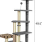 Furhaven 49.5" Tall Cat Tree for Indoor Cats, Ft. Sisal Scratching Posts, Plush Ball Toy, & Busy Box Toy - Tiger Tough Play Stairs Interactive Playground Tower - Gray, One Size
