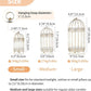 NUPTIO Tea Light Candle Holders: 2 Pcs 6 inch H Distressed White Bird Cage Lantern Centerpiece Hanging Metal Birdcage Tealight Votive Holder for Home Fireplace Dining Table Living Room Decoration
