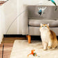 Interactive Cat Feather Toy with Super Suction Cup & Bonus Double-Sided Nano Adhesive – 3 Replaceable Feathers, Bell & Spring Wand – Fun Exercise for Indoor Cats & Kittens (Fly Bird Blue)