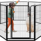 Dog Playpen Outdoor Extra Wide 8 Panels Heavy Duty Dog Fence 47" Height Anti-Rust with Doors Portable for RV Camping Yard, Total 21FT, 35 Sq.ft, Snowy Black