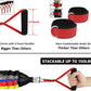 Resistance Bands, 15 Pieces Exercise Elastic Bands Set, 20lbs to 40lbs Resistance Tubes with Heavy Duty Protective Nylon Sleeves Anti-Snap for Fitness SUPALAK