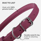 CollarDirect Rolled Leather Dog Collar, Soft Padded Round Puppy Collar, Handmade Genuine Leather Collar Dog Small Large Cat Collars 13 Colors (11-14 Inch, Pink Smooth)