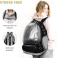 Cat Backpack Carrier, Breathable Cat Carrier Large Space Bubble Pet Backpack for Kitty Small Dog up to 12lbs, Transparent & Foldable Pet Carrier for Travel Hiking (Black