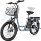 Caroma Electric Scooter with Seat, 48V Removable Battery E-Bike, Up to 30Miles&20MPH, 500/800/1200W Motor, 20" Fat Tire Adult Electric Bicycles for Commuting with Basket
