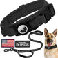 Tactical AirTag Dog Collar Leash Set - Heavy Duty, Adjustable GPS Collar Compatible with Apple AirTag, with Holder & Control Handle for Medium/Large Dogs [ Black, M ]