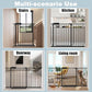 48-53 Inch Extra Wide Baby Gate for Stairs, Safety Dog Gate for Doorways, Pressure Mounted Walk Through Child Gate for Kids Pets No Drill Indoor and Outdoor, Black