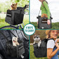 PetAmi Dog Bike Basket, Soft-Sided Ventilated Dog Bike Carrier Backpack, Pet Bicycle Basket for Bike Handlebar, Small Medium Puppy Cat Kitten Car Booster Seat with Safety Strap, Max 18 lbs, Dark Gray