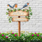 Personalized Bird Metal Sign with Stake,Custom Gardener Last Name Signs Outdoor Decor,Customized Flower Gardening Housewarming Gifts,Birds on the Branch Plaques for Patio Lawn Porch Backyard Farmhouse