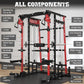 Smith Machine,2200 LBS Squat Rack for Home Gym with Dual Pulley System,Multifunctional Power Rack Cage for Strength Training with More Attachments