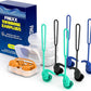 Swimming Ear Plugs for Adults, 4 Pairs Waterproof Reusable Silicone Swim Earplugs with Removable Cord, Perfect for Swimming, Showering, Surfing and Other Water Sports - Two Wearing Styles