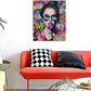 Fashion Women Wall Art Glam Modern Artwork for Girls Banksy Street Graffiti Pop Art Canvas Pictures Painting Print Framed Decorations Gifts for Bedroom Living Room Office 16"x20"