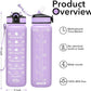 Hyeta 32 oz Water Bottles with Times to Drink and Straw, Motivational Water Bottle with Time Marker, Leakproof, Drinking Sports Water Bottle for Fitness, Gym and Outdoor