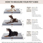 WNPETHOME Orthopedic XXL Dog Beds Large Sized Dog, Waterproof Extra Large Dogs Bed with Removable Washable Cover, Multi-Needle Quilting Dogs Crate Bed
