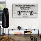 Tailored Canvases Personalized Gym Sign Wall Art Decor - Motivational Canvas for Home Gym, Workout Room, Garage, Fitness Center - Workout Inspirational Posters - House of Misery and Pain, White Wood 20x10in