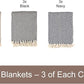Arkwright Common Ground Bulk Blankets - Pack of 12 - Reversible 100% Cotton All Season Lightweight Couch Bed Throws for Wedding Guests, Travel, and Outdoor Events, 50 x 70 in, Diamond