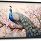 Quorin Peacock Large Wall Art Elegant Peacock Pictures Wall Decor Pink Flower Tree Canvas Print Painting Artwork for Bathroom Living Room Bedroom 36L x 24W