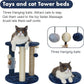 MECOOL Cat Scratching Post Tree with Tower Soft Bed.Natural Quality Sisal Carpet Jute Scratch Posts with Three Hanging Ball Toys and Massage Brush for Indoor Cats and Kittens Blue