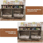 Cat Litter Box Enclosure for 2 Cats, 47" Hidden Litter Box Furniture Cat Washroom with Double Large Room, Farmhouse Indoor Litter Box Cabinet TV Stand, Grey