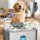 Kastty 15L/3.96 Gal Stainless Steel Dog Water Bowl Dispenser, Large Capacity Dog Water Fountain Quiet LED Light Triple Filtration BPA-Free, Automatic Pet Water Fountain Easy Cleaning for Pet FS76