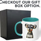 Personalized Coffee Mug, Custom Photo Caricature Gift, Funny Customized Coffee Gift for Men & Women, Custom Mugs with Pictures, Teal 11oz Customized Ceramic Tea Cup