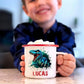 Personalized 12 oz Enamel Mug with Name - Custom Camping Coffee Mugs for Home, Work, Travel, Camping - Birthday Christmas Gift for Family Friend (Splash-Ink Dinosaur)