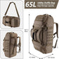 65L Large Duffle Bag, 3-in-1 Tactical Backpack MOLLE Pack for Sports, Gym, Outdoor, Coyote