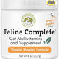 Wholistic Pet Organics Feline Complete Organic Pumpkin - 8 Oz - Multivitamin & Probiotic Powder for Cats - Natural Cat Food & Digestive Support