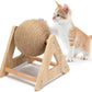 Outamateur Cat Scratching Ball Toy, Sisal Scratching Ball with Stable Stand, Interactive Cat Exercise Toy for Interactive Play and Exercise