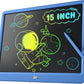 LCD Writing Tablet for Kids, Large Screen 15-Inch Drawing Writing Tablet Doodle Board, Toddler Educational Toys Girls Boys 3-12+ Year Old Birthday Gift Office Road Trip Essentials, Navy