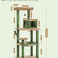 Cactus Cat Tree for Large Cats with Metal Plush Big Hammock, 56.3" Cat Tower for Indoor Cats with 2 Door Condo House, 6-Tier Cat Shelves with Scratching Posts and Large Top Perch,Green