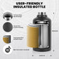 Insulated Water Bottle 64 oz, Triple Wall Vacuum Stainless Steel (Cold for 48 Hrs), Leak Proof & Non-BPA, Half Gallon Water Flask Jug with Paracord Handle & Straw Spout Lids, Magic Black