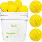 24 Pack Bucket of Dimpled Baseballs for Pitching Machine - Practice Balls for Hitting and Fielding, Rubber Baseballs for Hand-Eye Coordination