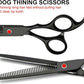 Professional Dog Grooming Scissors Set Stainless Steel Dog Grooming Kit - Thinning, Curved Scissors and Comb for Dog Cat Pet (Black 5 in1)