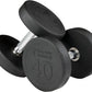 Body-Solid (GDR363-SDP) Round Rubber Dumbbell Set with Rack and Floor Mat, Includes 5-40 lb Dumbell Pairs with Chrome-Plated Handles, Commercial and Home Gym Weight Holder for Dumbbells